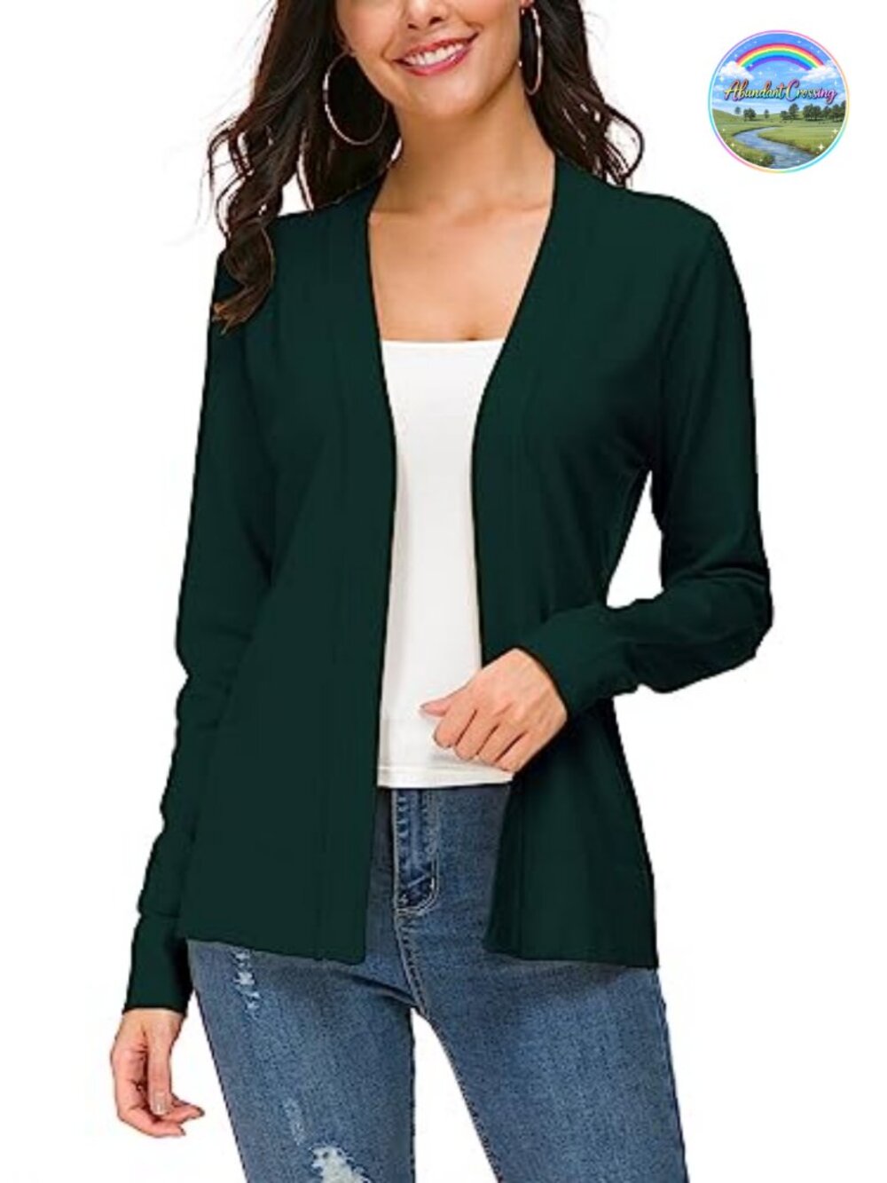 Womens Lightweight Open Front Long Sleeve Knit Cardigan Sweater